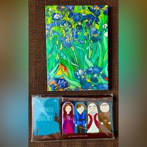 ✍️Cute Stationery Duo - Vincent Van Gogh Notebook & Romeo Juliet Page Flags ✍️